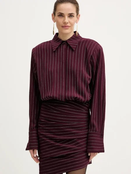 Retrofete rochie Narine mini drept bordo