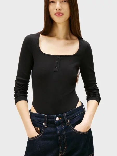 Боді Tommy Jeans без кісточок чорне