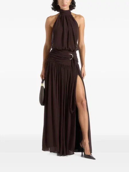 Rochie maxi Manière De Voir drapată maro
