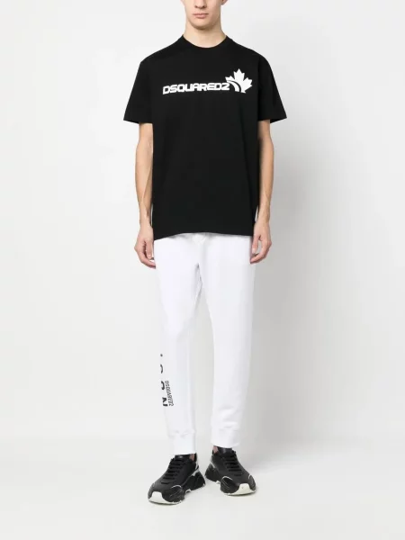 Kalhoty Dsquared2 s potiskem bílé