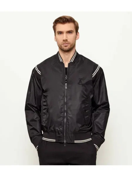 Armani Exchange De satin geacă bomber negru