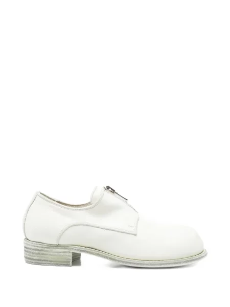 Pantofi derby Guidi din piele alb