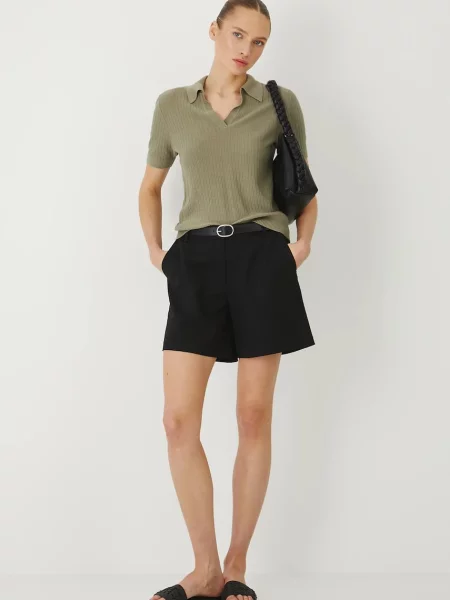 Medicine szorty gładkie medium waist czarny