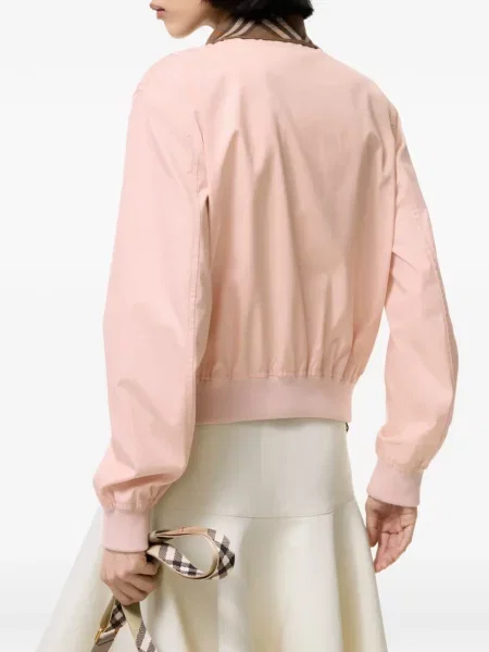 Atogrąžų apkirptas bomber striukė Burberry rožinė