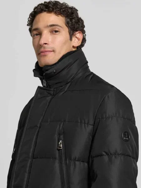 Kurtka pikowana o kroju regular fit z kołnierzem z kapturem model Grafton' Joop! Collection czarna