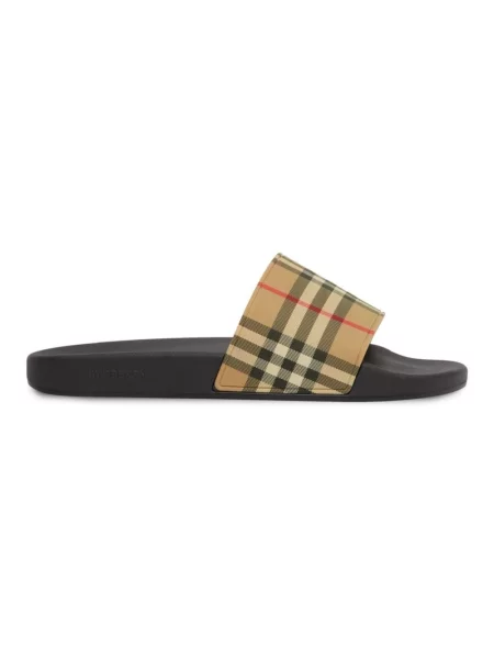 Sandały Burberry w kratę retro beżowe