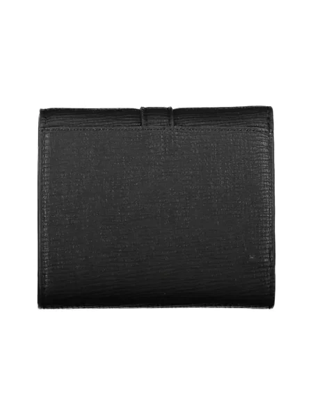 Lniany portfel Tommy Hilfiger elegancki czarny