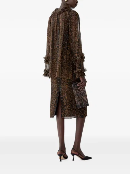 Top Carolina Herrera cu imagine cu model leopard maro