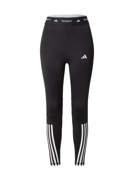 ADIDAS PERFORMANCE Športové nohavice / biela čierna
