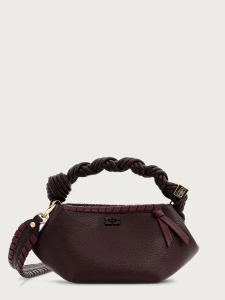 GANNI Bou Mini Tressé geantă crossbody pentru femei cu imitație de piele