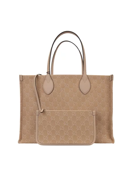 Shopperka Gucci skórzana beżowa