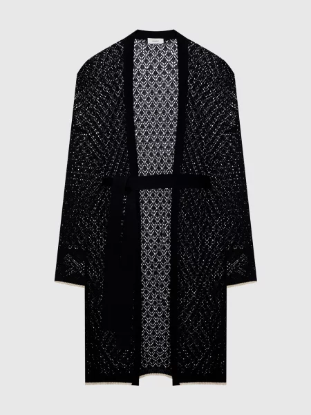 Ажурний кардиган Agnona чорний