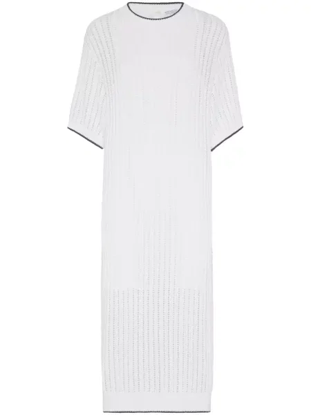 Rochie Brunello Cucinelli tricotate alb