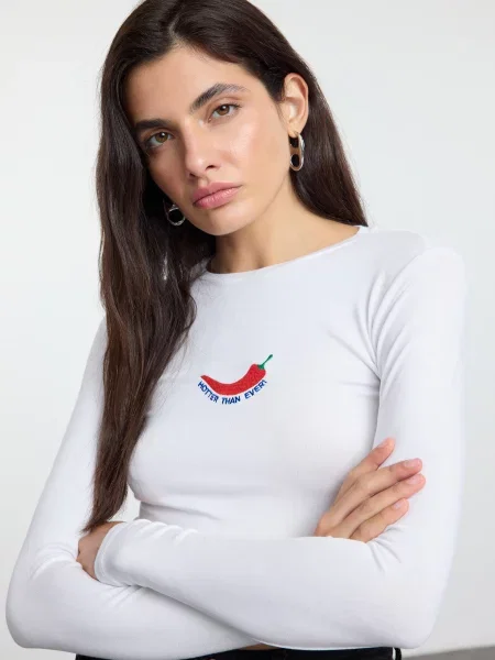 Trendyol Majica plava / zelena / crvena bijela