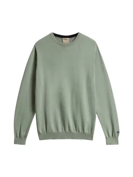Sweter Woolrich z logo zielony