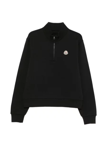 Hanorac cu fermoar Moncler cu autograf negru
