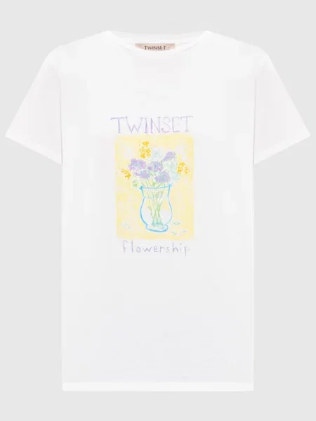 Футболка с графическим принтом Twinset белый