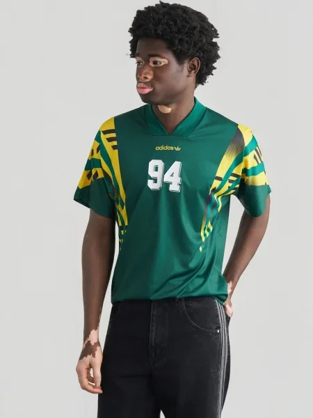 ADIDAS ORIGINALS Tričko SANTIAGO JSY žltá / jedľová / čierna / biela zelená