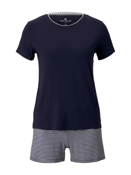 TOM TAILOR Pantaloni scurți albastru închis alb