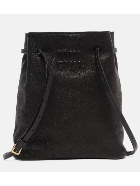 Geanta crossbody Miu Miu din piele cu autograf negru