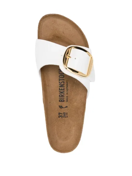 Sandale Birkenstock din piele cu cataramă alb