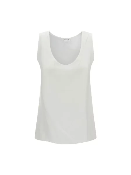 Top Parosh z głębokim dekoltem na ramiączkach biały
