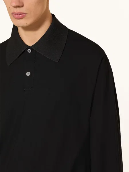 Our Legacy Koszulka Polo Z Dżerseju Regular Boxy Fit schwarz czarna
