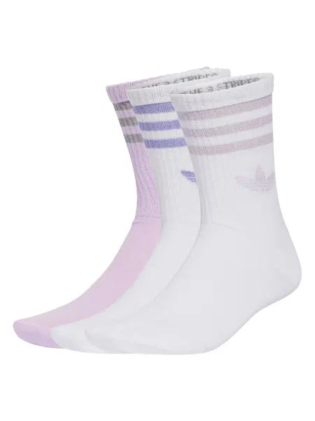 ADIDAS ORIGINALS Zokni 3 STRIPES GLITTER CREW 3 PAIRS sötétszürke / mályva / pasztellila fehér