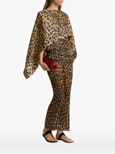 Top Alberta Ferretti cu imagine cu model leopard maro