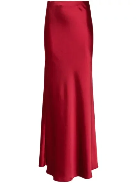 Fusta maxi Blanca Vita din satin lungă roșu