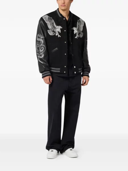 Geanta de piele Philipp Plein negru