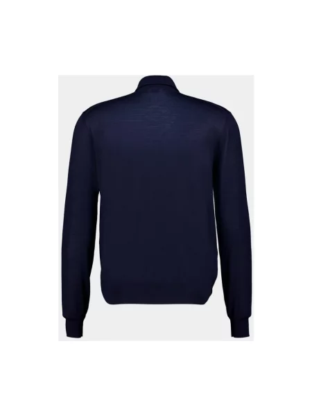 Sweter z golfem Saint Laurent wełniany niebieski