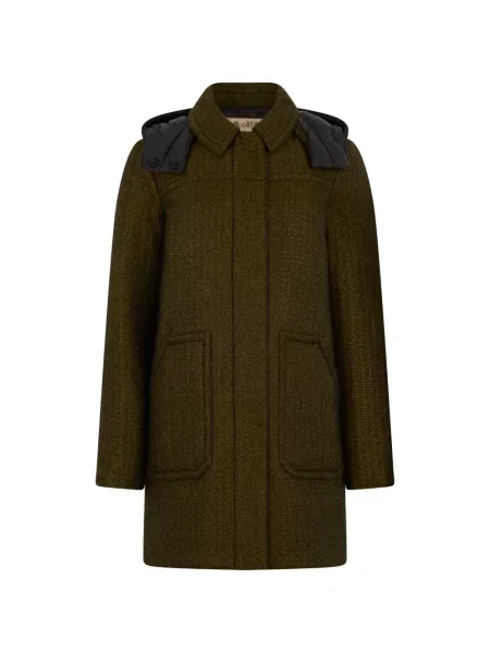 Palton Moorer cu glugă verde