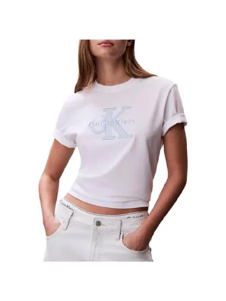 Tricou Calvin Klein Jeans alb