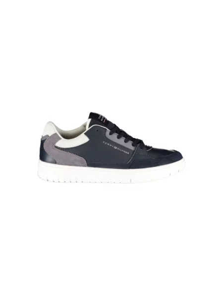 Lniane trampki Tommy Hilfiger niebieskie