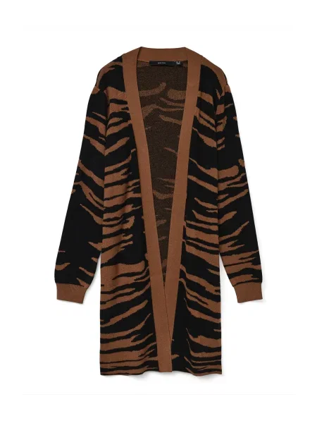 VERO MODA Pletena jopa VMNANCY konjak črna