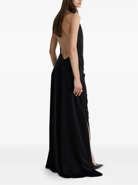 Rochie maxi Moos Studio cu crăpătură de costum negru