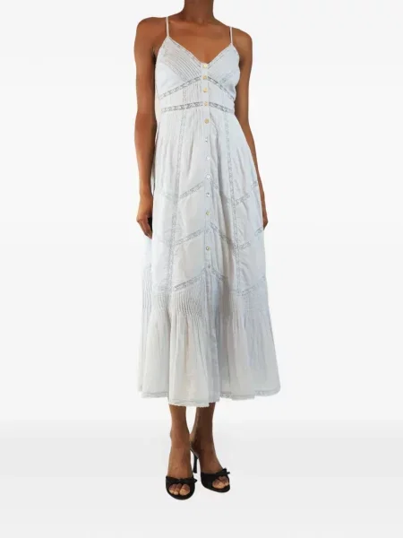 Rochie midi Loveshackfancy din dantelă albastru