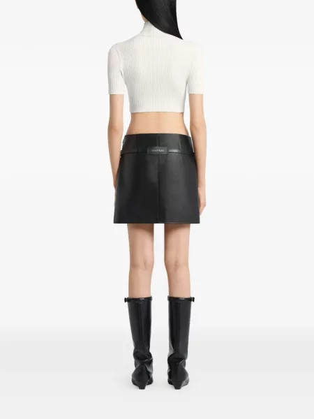 Cropp pulover Courreges cu autograf alb