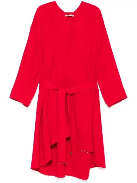Sukienka Samuel Gui Yang z dekoltem w serek czerwona