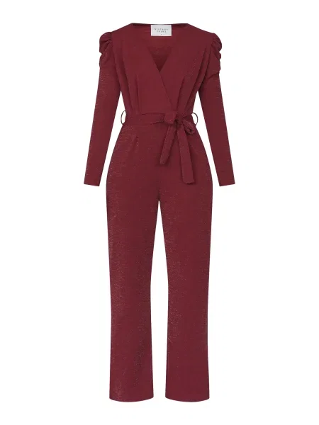 SISTERS POINT Salopeta EGINA bordeaux / argintiu roșu