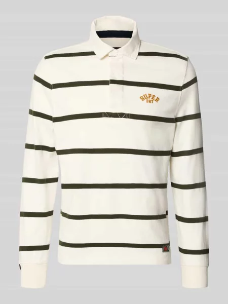 Koszulka polo o kroju regular fit z wyhaftowanym logo Superdry biała