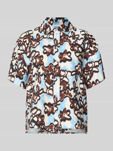 Bluzka o kroju regular fit ze wzorem na całej powierzchni Jake*s Studio Woman błękitna