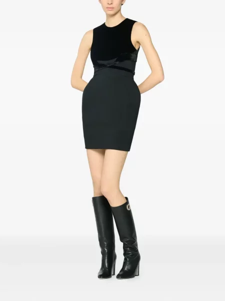 Rochie mini Genny de catifea de costum negru