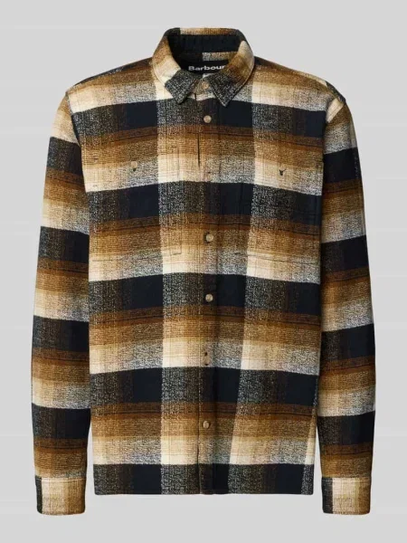 Kurtka koszulowa o kroju regular fit z czystej bawełny model ‘WOODFOOT’ Barbour czarna