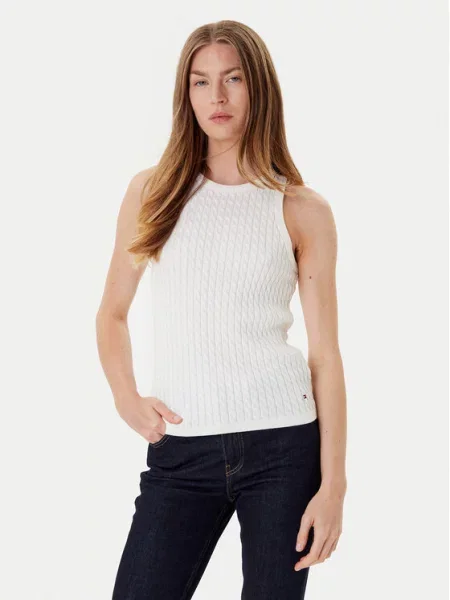Tommy Hilfiger Τοπ Εκρού Slim Fit