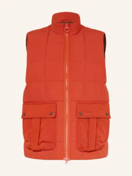 Barbour Prošívaná Vesta Akeld tmavě oranžová