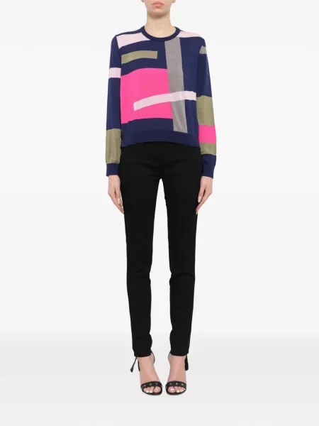 Lung pulover Kenzo cu imprimeu geometric albastru