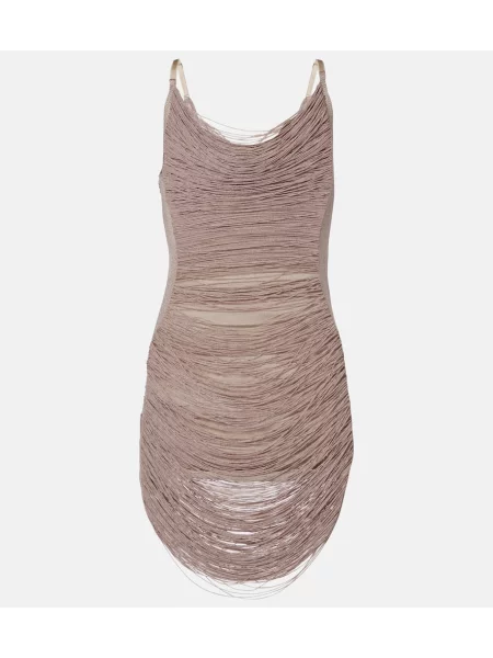 Rochie The Attico cu franjuri argintiu