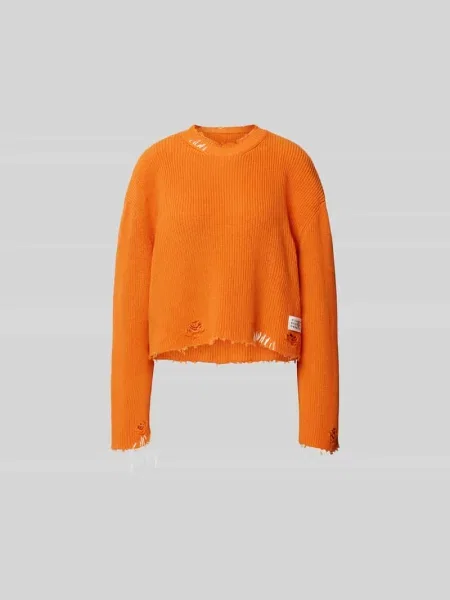 Sweter z efektem znoszenia Mm6 Maison Margiela pomarańczowy